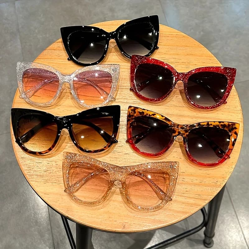 Nuovo stile Retro Lenti sfumate Cat Eye Sun Shades - Grandi occhiali da sole da donna - Moda leopardata per le vacanze in spiaggia