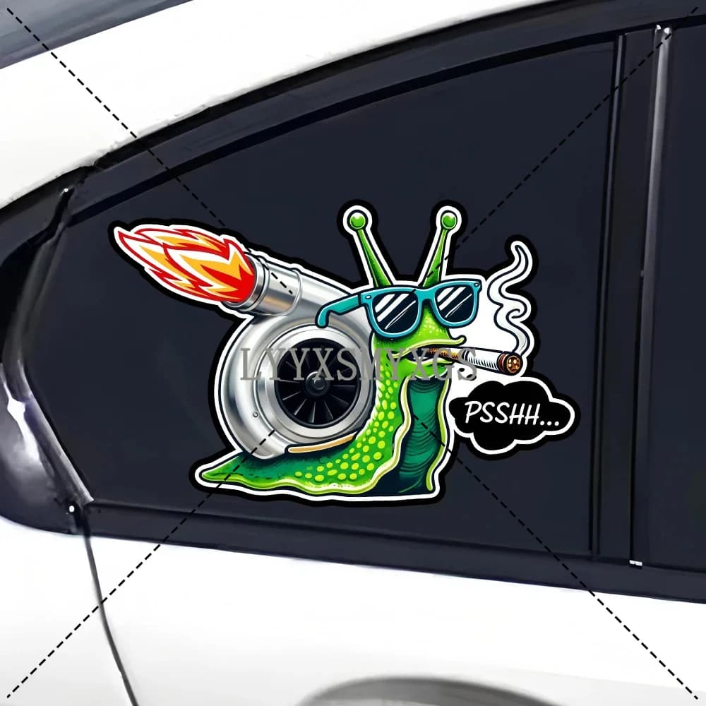 Personality Custom PSSHH Snail Turbo Car Sticker Laptop Bumper Wall Truck Van Helmet Racing Camper Vinyl Decal PVC Wholesale
