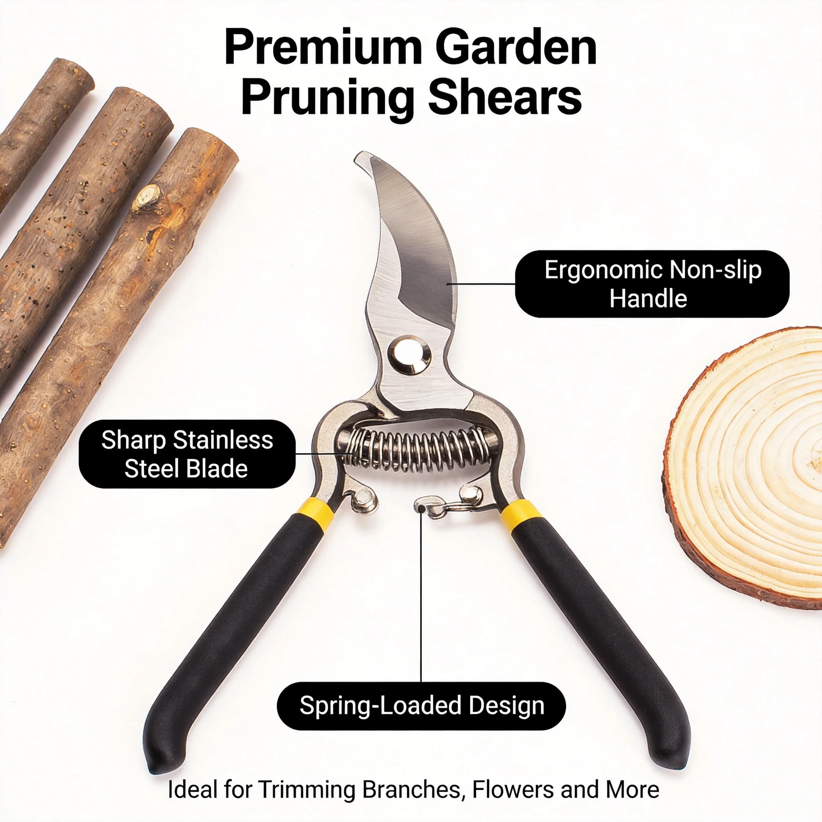Professional Power Scissors Set - High Quality Shears for Serre, Frutteti, Plants and Flowers
