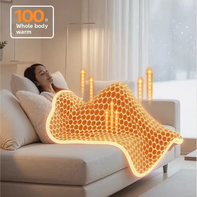 Nuovo Scaldacollo Elettrico 2026, Coperta Riscaldante Portatile per Ufficio e Viaggi, Scialle Riscaldante in Velluto per Gambe e Spalle