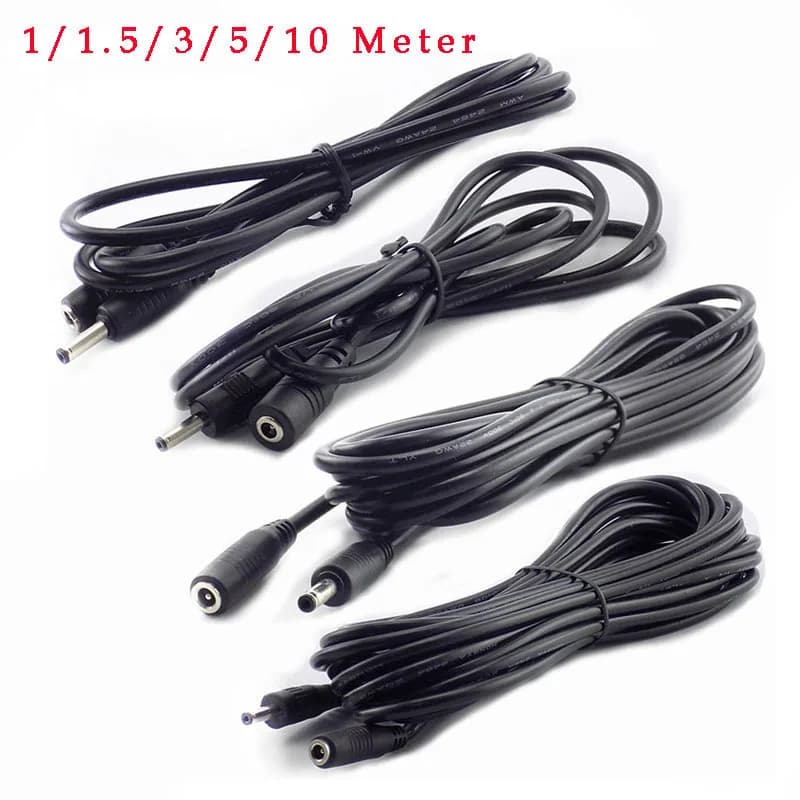 1/1.5/3/5/10M Cavo di Alimentazione DC Prolunga 5V 2A Cavo Adattatore 3.5mm x 1.35mm DC Maschio DC Femmina Connettore per CCTV Telecamera di Sicurezza C2