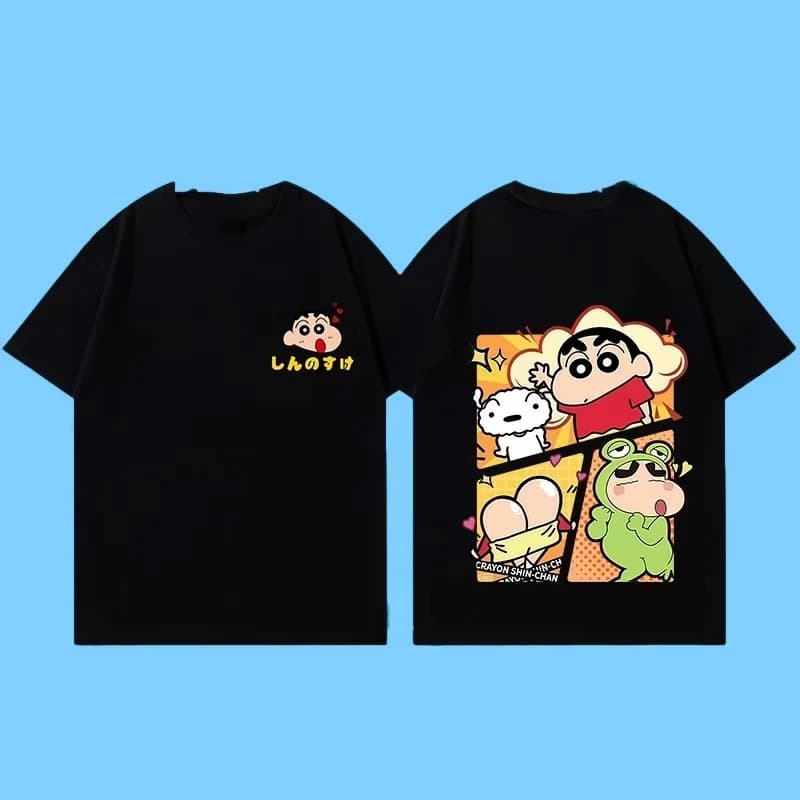 Miniso Nuova Estate Cotone Cartoon Crayon Shin-chan Stampa T-Shirt Unisex Street Style Estate Moda Casual Girocollo Top in cotone