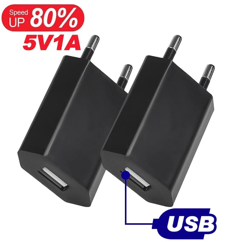 Caricatore con spina europea 1-5PCS 5V/1A Adattatore di alimentazione da viaggio per telefono USB da parete per Xiaomi Samsung Huawei Google Blocco testa del caricatore del telefono