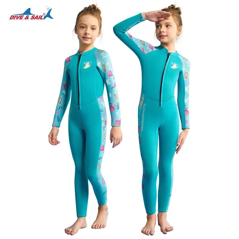 Muta Subacquea per Bambini 1.5mm Intera Monopezzo con Zip Posteriore per Immersioni Snorkeling Surf - Costume Termico per Ragazzi/Ragazze