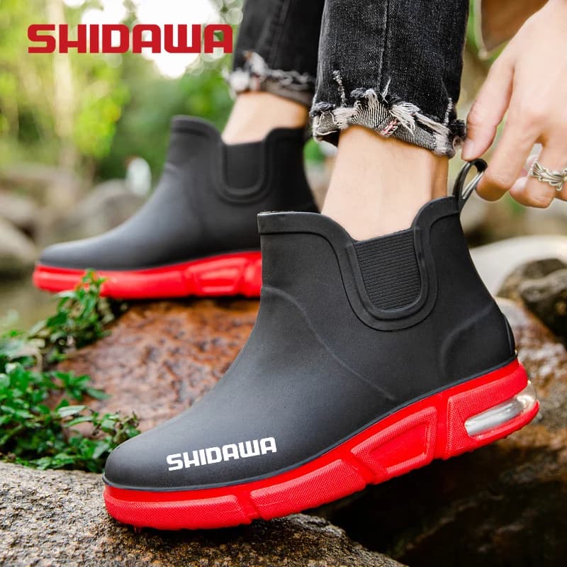 Stivali da pesca impermeabili da uomo estivi Stivali da pioggia antiscivolo da esterno Comode scarpe da campeggio per pesca da escursionismo in gomma resistente all'usura