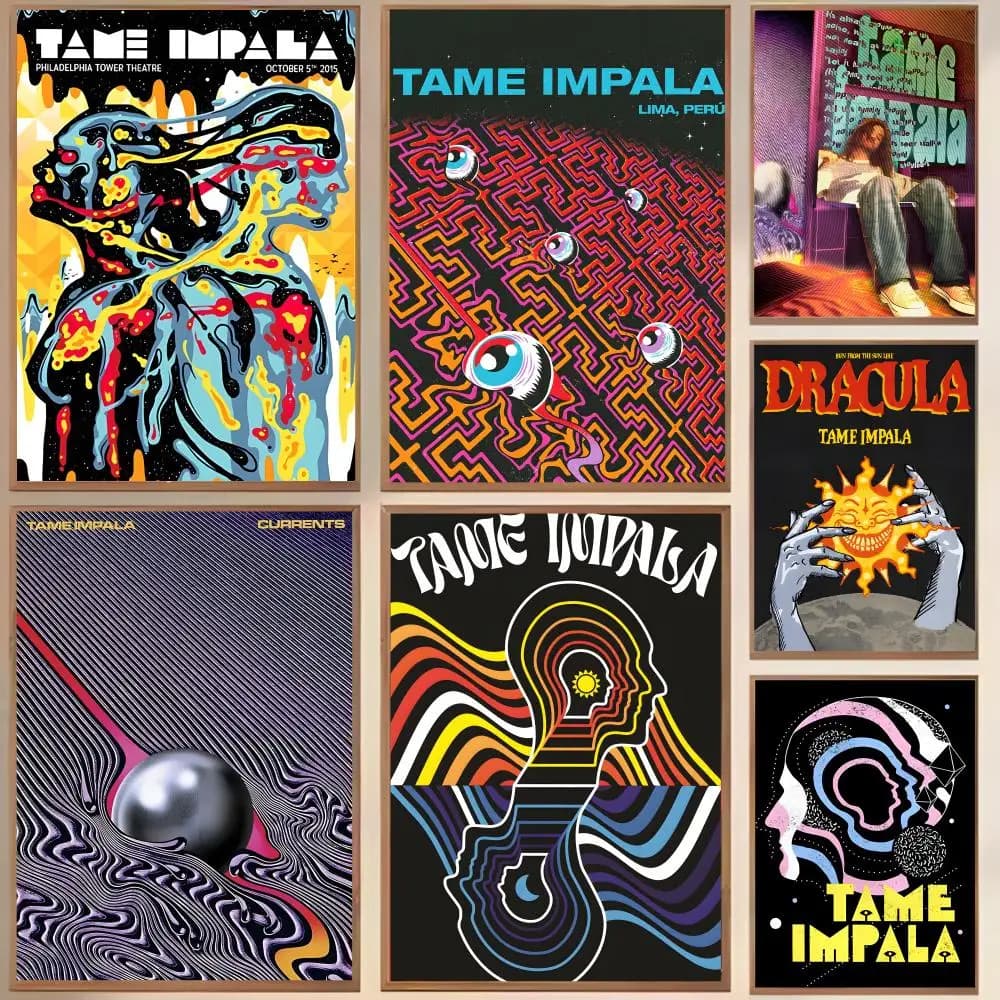 Poster Music Band T-Tame Impala, waterproof canvas, wrinkle resistant, wall decoration, easy to hang, home decoration, for living room, bedroom