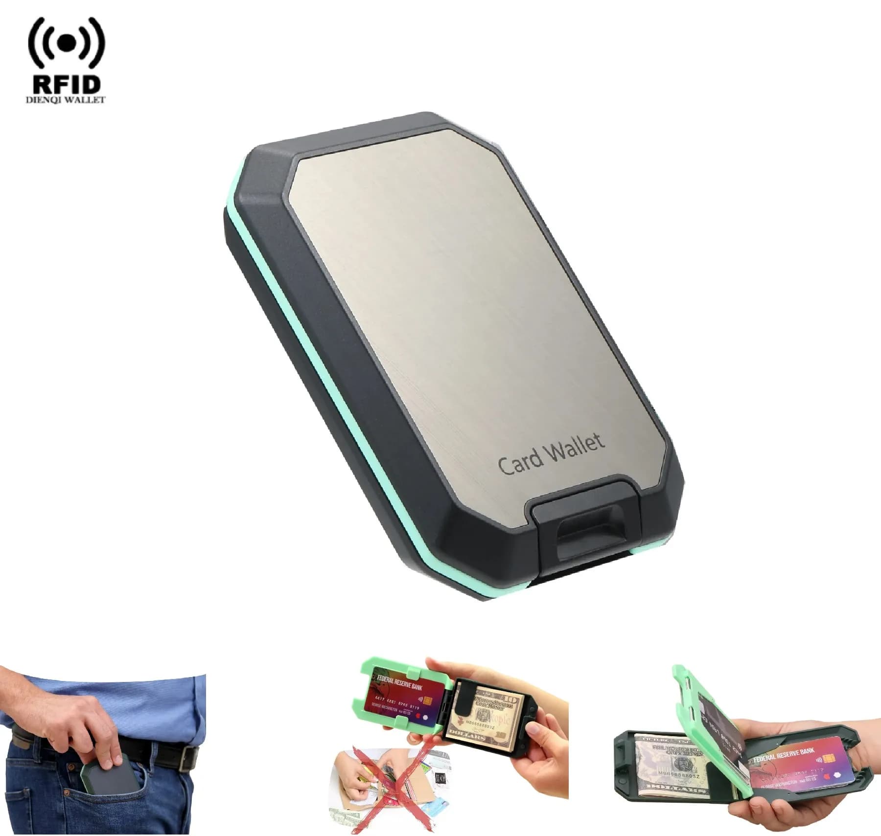 Luxury Credit Card Holders Small Men Wallet Bank Cardholder Metal Case Money Bag Rfid Card Protector Smart Wallet for Men Purse