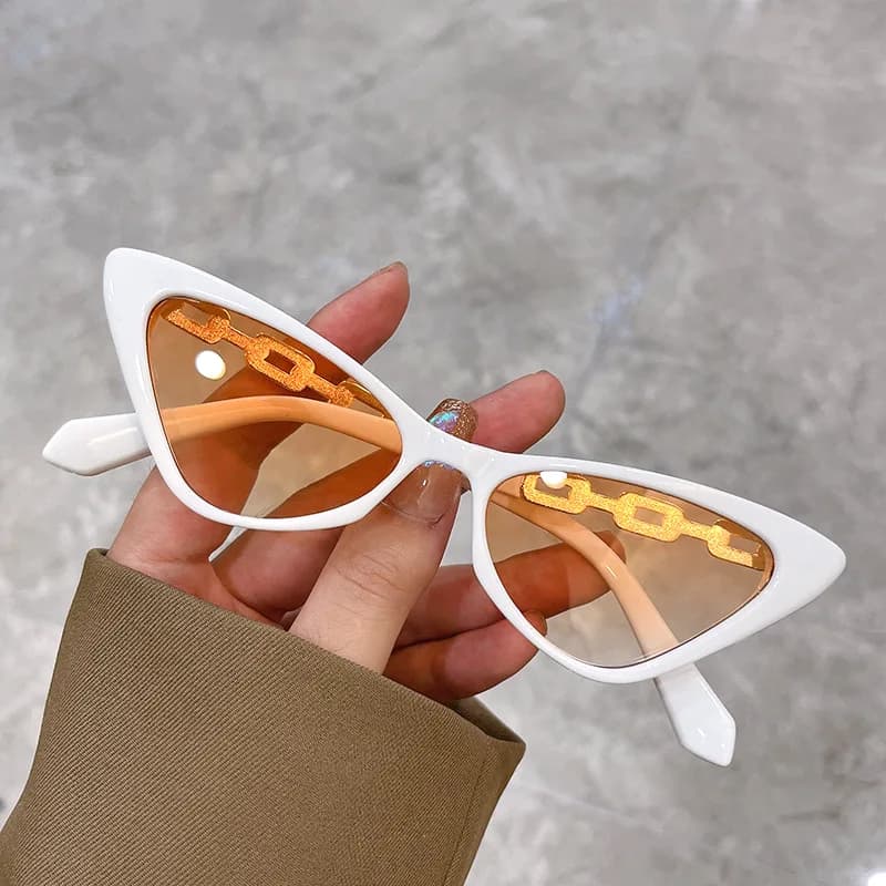 European and American cat eye decorative glasses new trendy small frame sunglasses