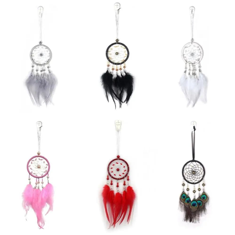Small Wall Hanging Home Decoration Handmade Crafts Dream Catchers Wind Chimes Feathers Car Interior Rearview Pendant