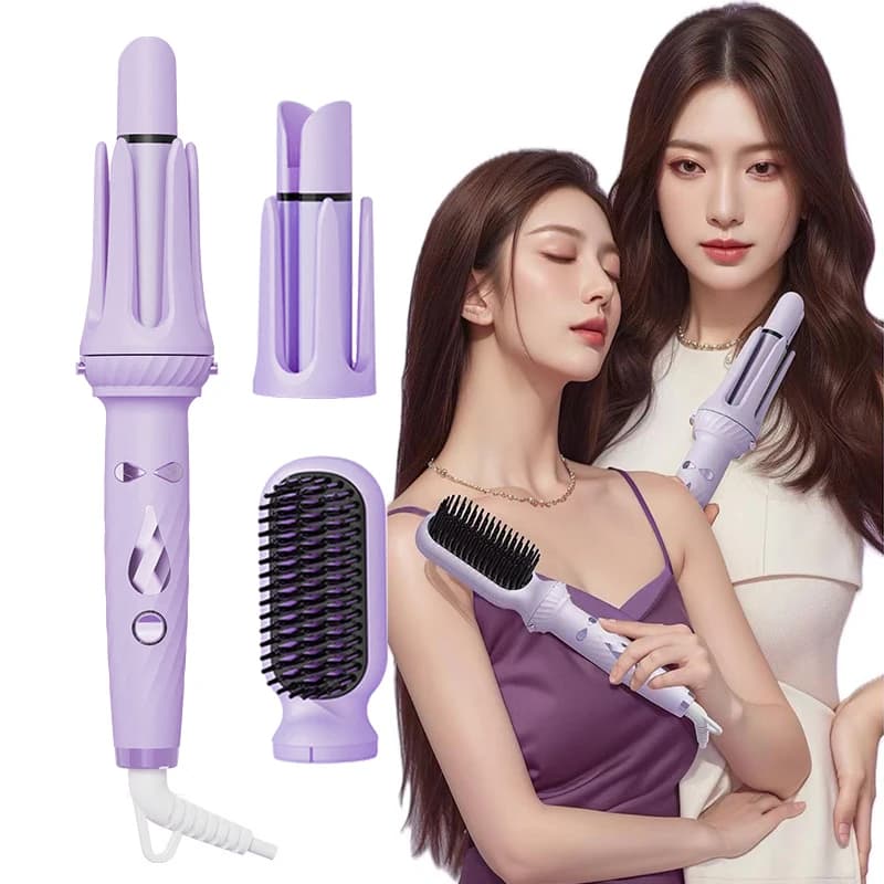3 IN 1 Negative ions 28mm and 32mm Automatic Roll Haircuts Heating Straight hair comb Iron Hair Stick Ceramic Electric Hairstyle