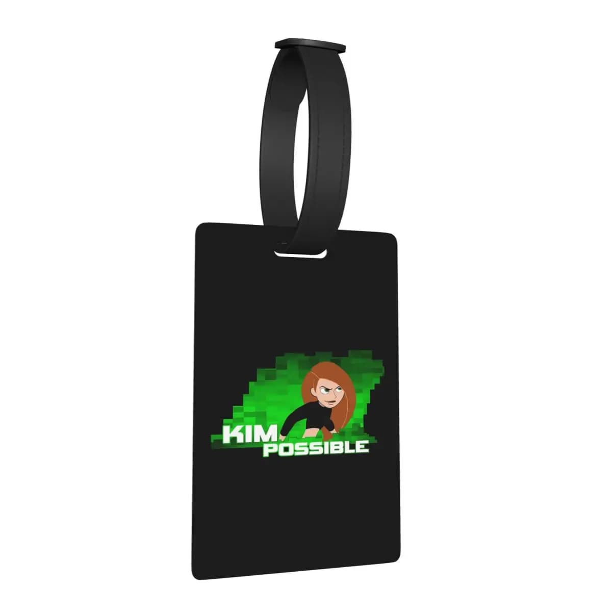 Etichette per bagagli Kim Possible Anime Green Light, accessori per valigie, etichetta per bagaglio da viaggio, porta etichette per identificazione, nome e indirizzo
