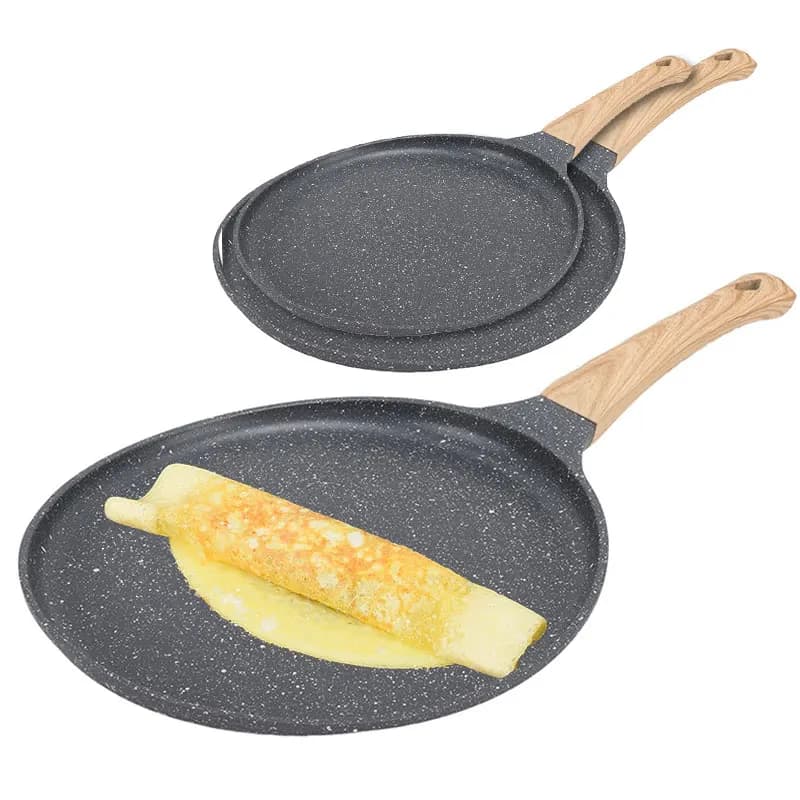 Padella Antiaderente in Ceramica per Pancake e Uova 20/24/28cm, Padella per Crepe, Pizza, Omelette e Bistecche, Utensile da Cucina