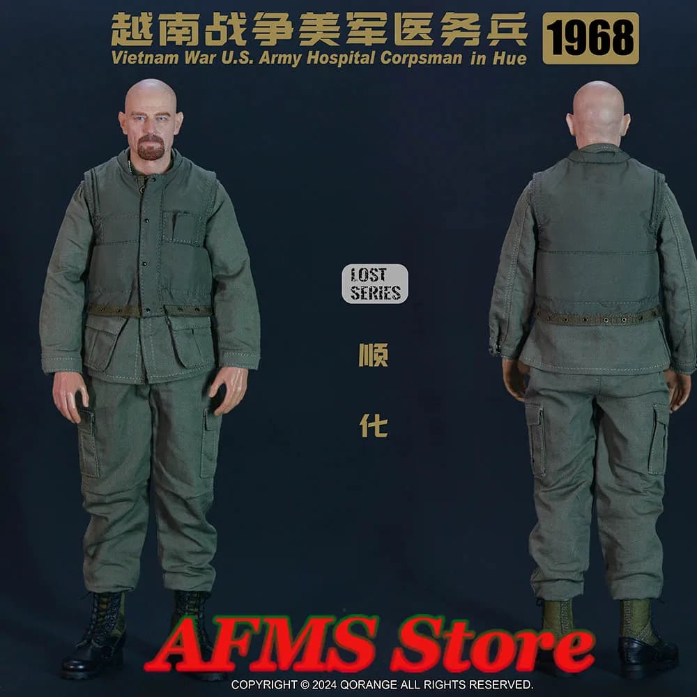 QOM-1046 Figura da collezione in scala 1/6 Guerra del Vietnam Esercito degli Stati Uniti Ospedale Corpsman In Hue 1968 12 pollici Uomini Soldato Action Figure Modello