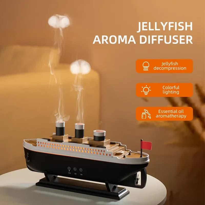 Di lusso Ocean Liner Elettrico Aroma Umidificatore Modello di Nave da Crociera Diffusore di Aromaterapia per la Decorazione della Stanza di Casa Elettrodomestici