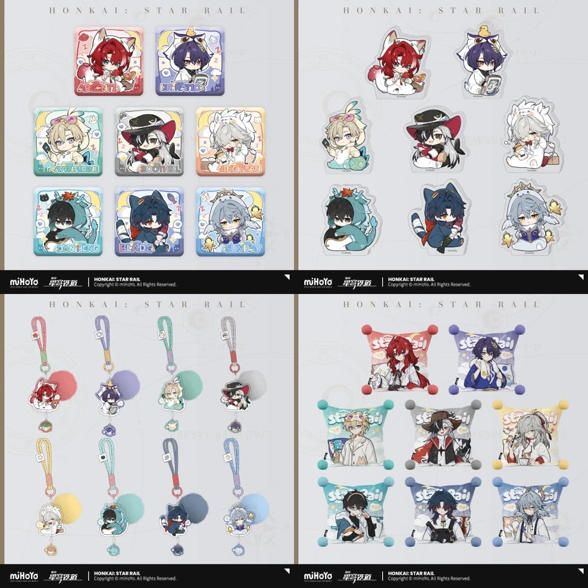 Original Adventure Argenti Dr Ratio Boothill Badge Keychain pillow Game Honkai Star Rail Costume Cosplay Halloween Gift