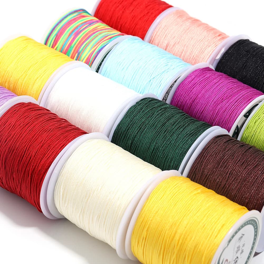100Yards/Roll Filo del cavo di nylon da 0,8 mm Bracciale del cavo del Macrame del nodo cinese intrecciato della stringa fai da te Tassels Beading Thread