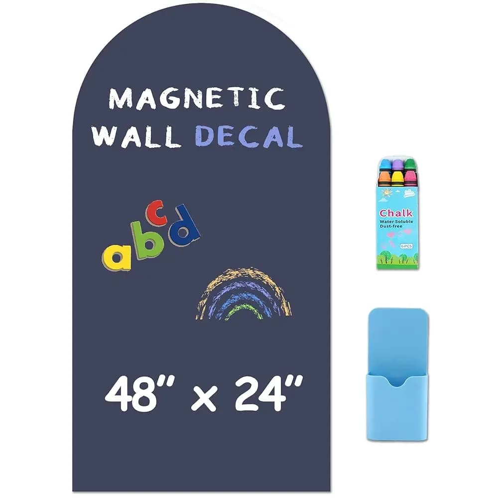 Adesivo Murale Magnetico a Forma di Arco - 48x24 Pollici, Finitura Opaca, Lavagna Adesiva per Parete - Lavagna Magnetica per Sala Giochi, Aula Domestica (D