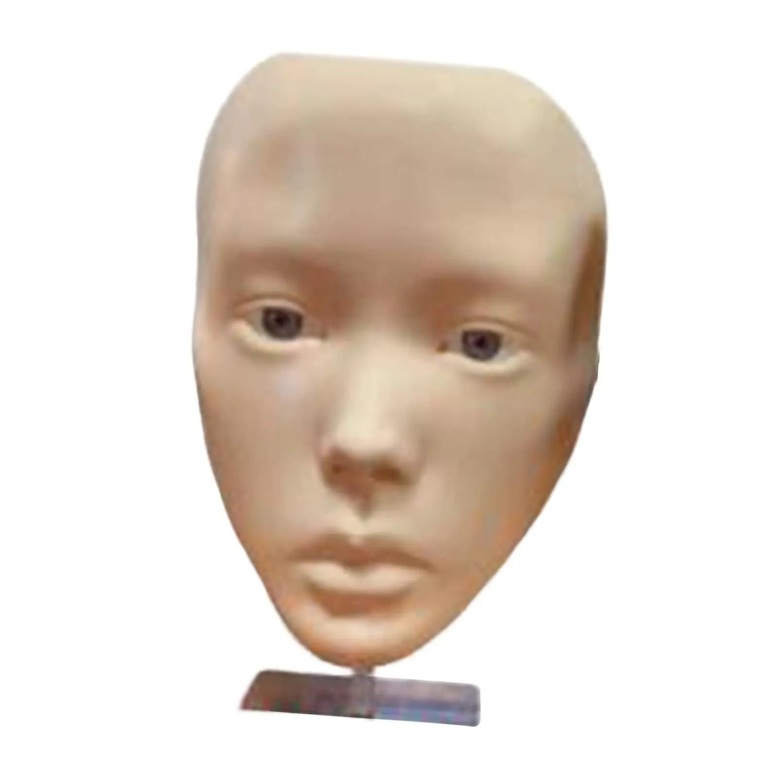 Testa di Manichino Riutilizzabile in Silicone Morbido Realistico per Pratica di Trucco, Simulazione Eyeliner, Ciglia e Ombretto