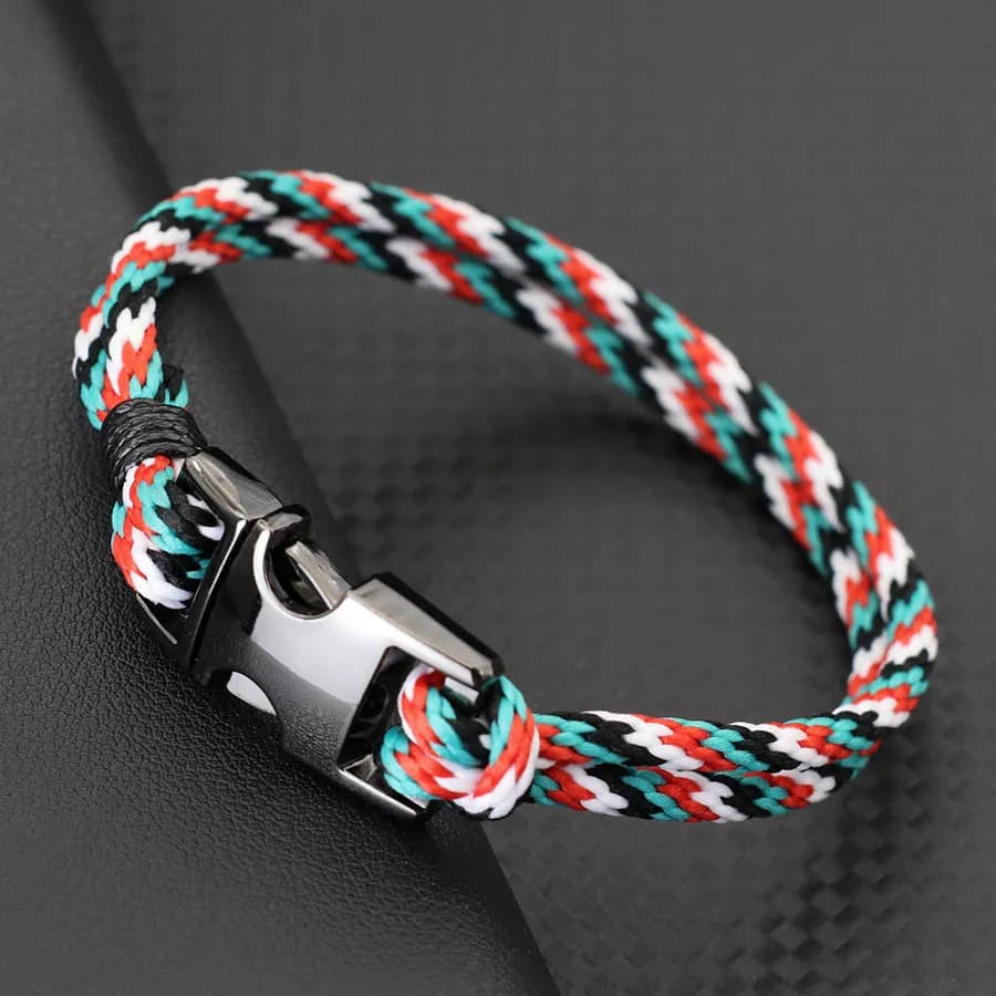 Nuovo braccialetto di corda della Boemia da uomo fatto a mano intrecciato avvolgente Braslet braccialetto Pulseria Hombre campeggio esterno braccialetto di corda marina Joias