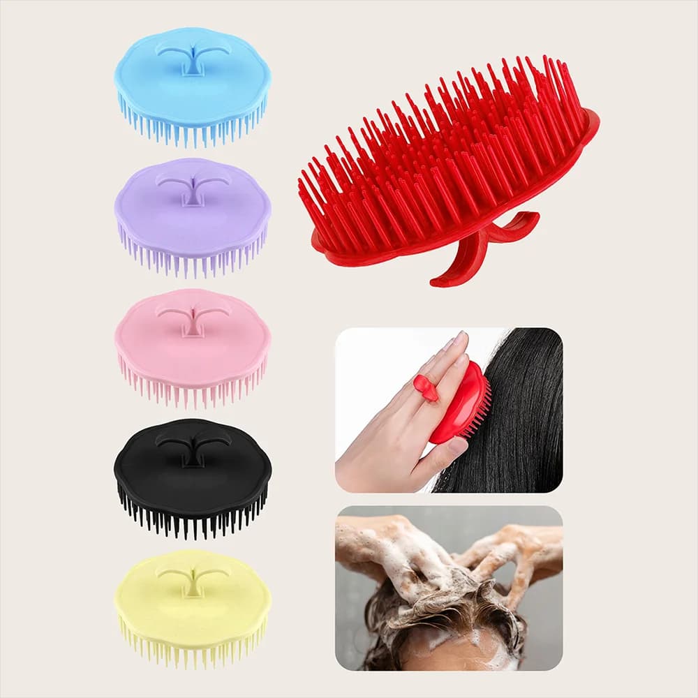 1 pcs Pettine Black Masseur for Leather Cord, Brush Round for Shower Woman Man, Washing and Cleaning Tool Hair