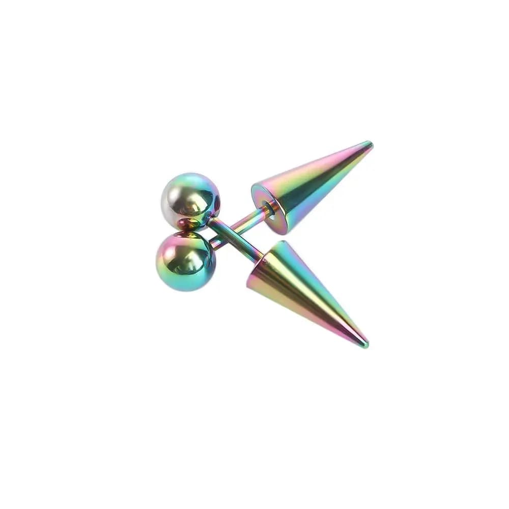 Gothic Men Spike Cone Tip Women Fashion Jewelry Titanium Steel Ear Stud Piercing Earrings