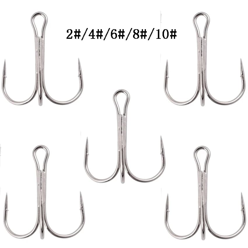 10 pieces/box triple hooks white sharp fishing accessories for fish fishing equipment