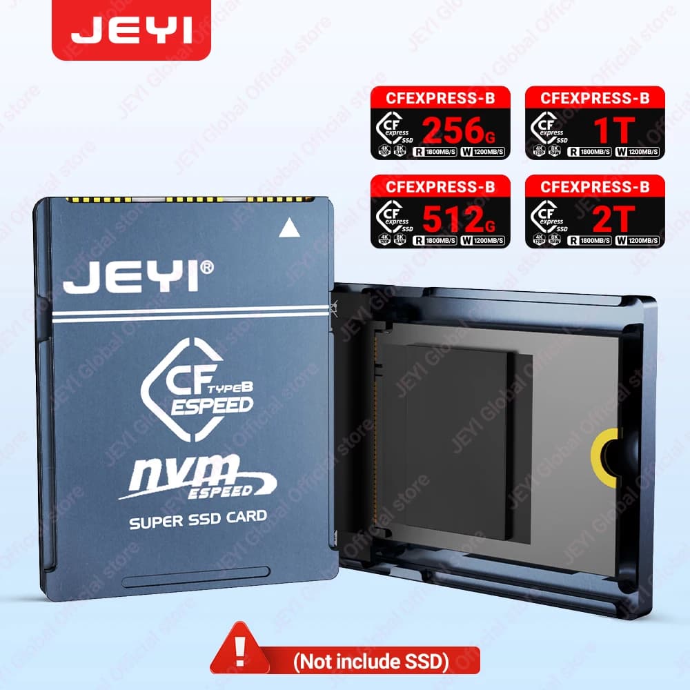 JEYI CF-Express adattatore SSD da tipo B a 2230 NVMe M.2, scheda CFexpress di memoria di espansione PCIe 4.0 per CANON NIKON Z6/Z7/Z9/R3/R5