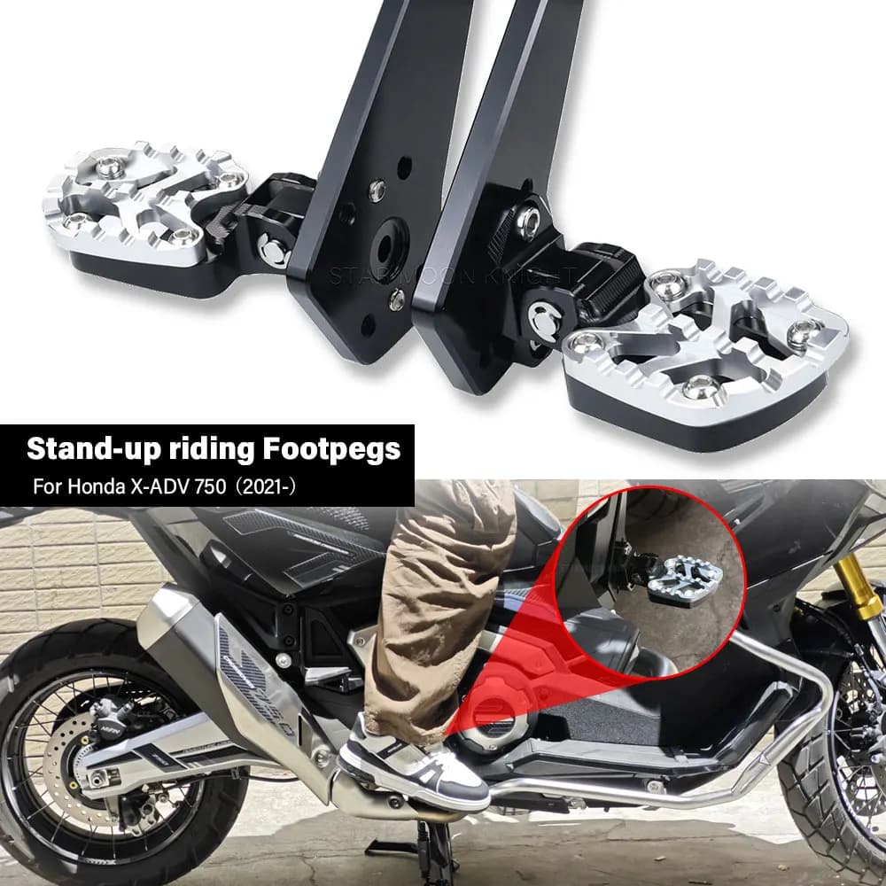 Poggiapiedi Per HONDA X ADV 750 XADV 750 XADV750 2021-2025 2024 Stand-up Equitazione Poggiapiedi Pieghevole Pedane Passeggero Pedale