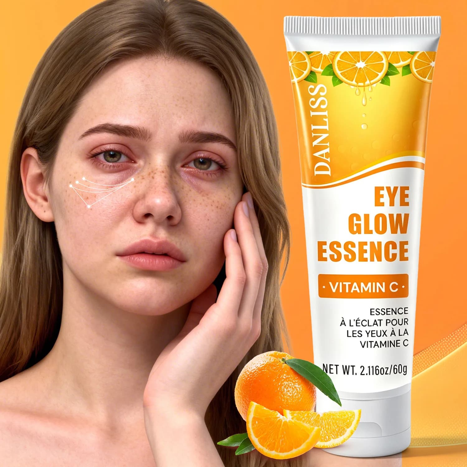 Vitamin C Eye Glow Essence - Intense Moisturizing & Radiance Boosting Eye Serum for Dark Circles, Fine Lines.