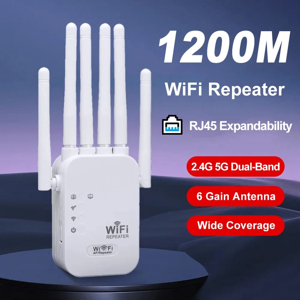 Ripetitore WiFi wireless 1200Mbps Estensore di portata WIFI Ripetitore di segnale WiFi 2.4G 5G Rete dual-band Router amplificatore WiFi 802.11ac