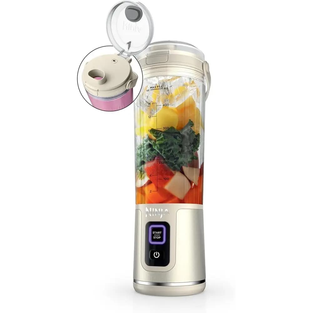 Frullatore portatile Blast, senza fili, 18oz. Vel, Frullatore Personale per Frullati e Smoothie, Senza BPA, Coperchio Antigoccia e Beccuccio per Bere, Ricarica USB-C