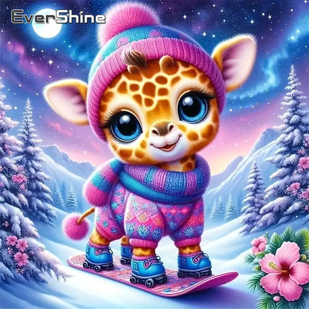 Evershine Animal Diamond Painting Deer Acrylic Craft Supplies DIY Winter Mosaic Cartoon Picture Of Rhinestones Child Hobby