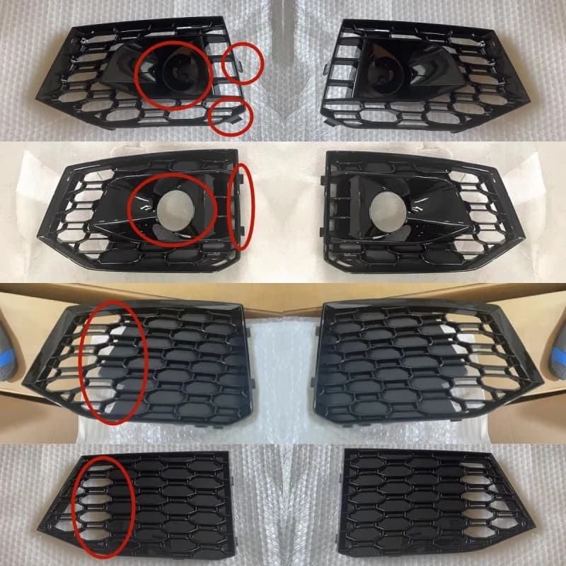 Front Fog Lamp Frame for Audi A4L A5 RS4 RS5 17-19 Modified Fog Light Cover Bumper Side Grille Car Accessories