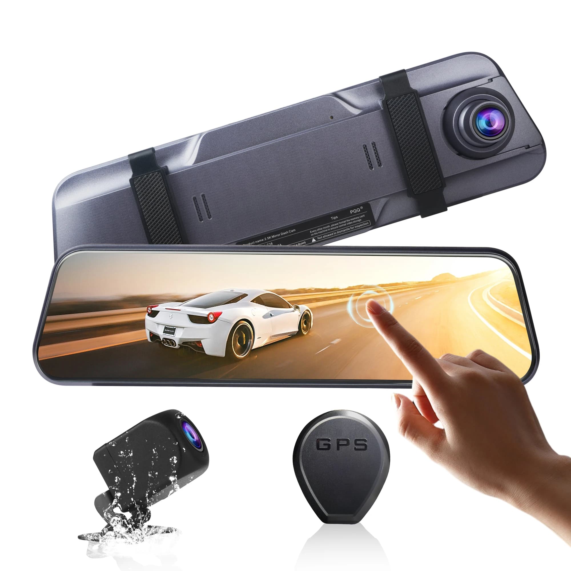 Zimtop Dash Cam 10 Inch Mirror Dashcam Front and Rear 4K Wifi GPS Night Vision AI Camera Recorder with Voice Control
