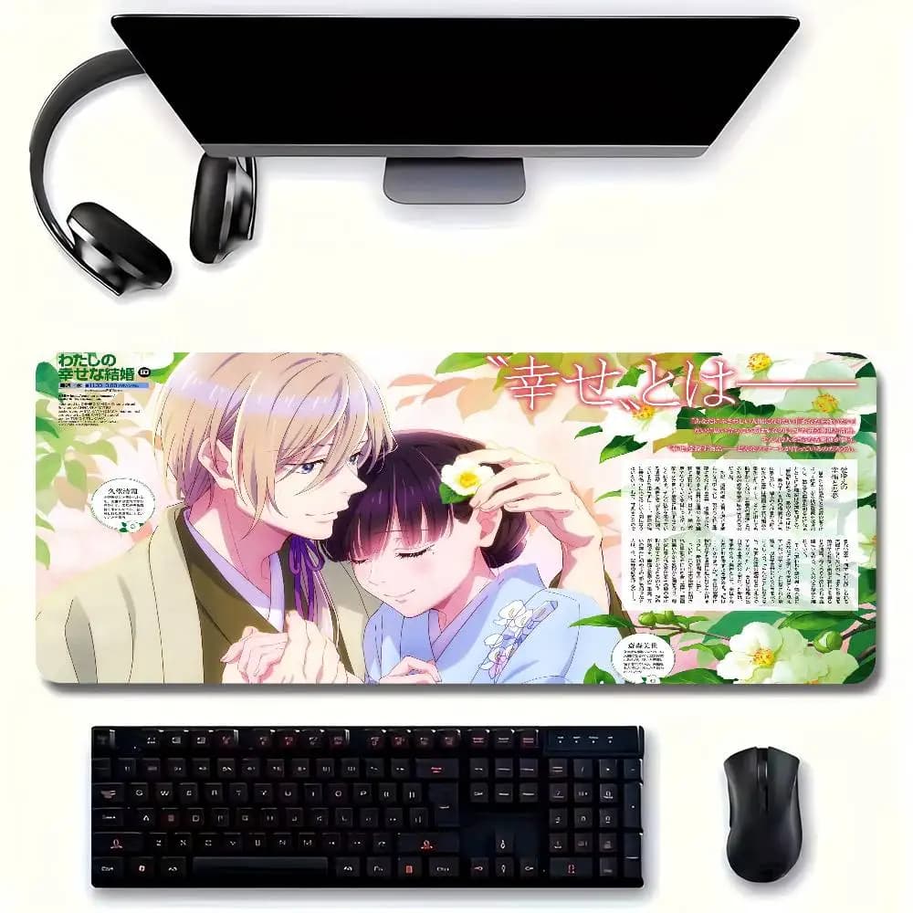 Tappetino per mouse Anime My Happy Marriage, antiscivolo, adatto per computer da ufficio, laptop, tappetini da scrivania per giochi e-sport, tastiera XXL