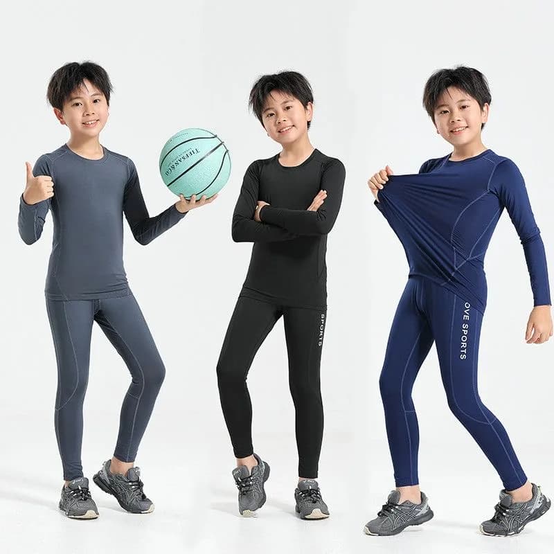 Children Kid Boy Girl Conmproression Skiing Underwear Set Fitness Ski Snowboarding Sport Running Hiking Exercise Jogging Suit 31