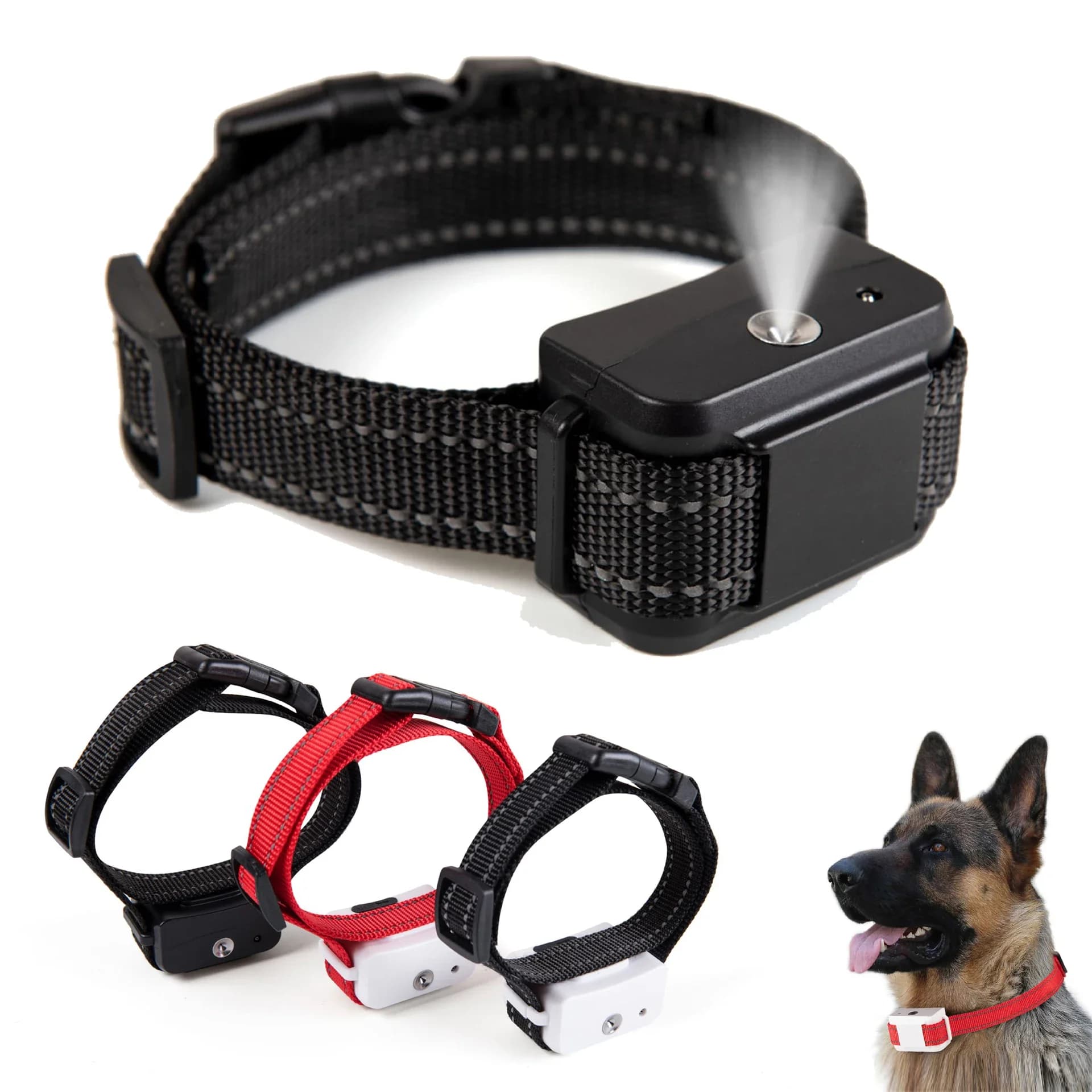 Collare di addestramento per cani da compagnia Dispositivo antilaio con spruzzo automatico intelligente Collare antilaio elettrico regolabile riflettente in nylon per cani