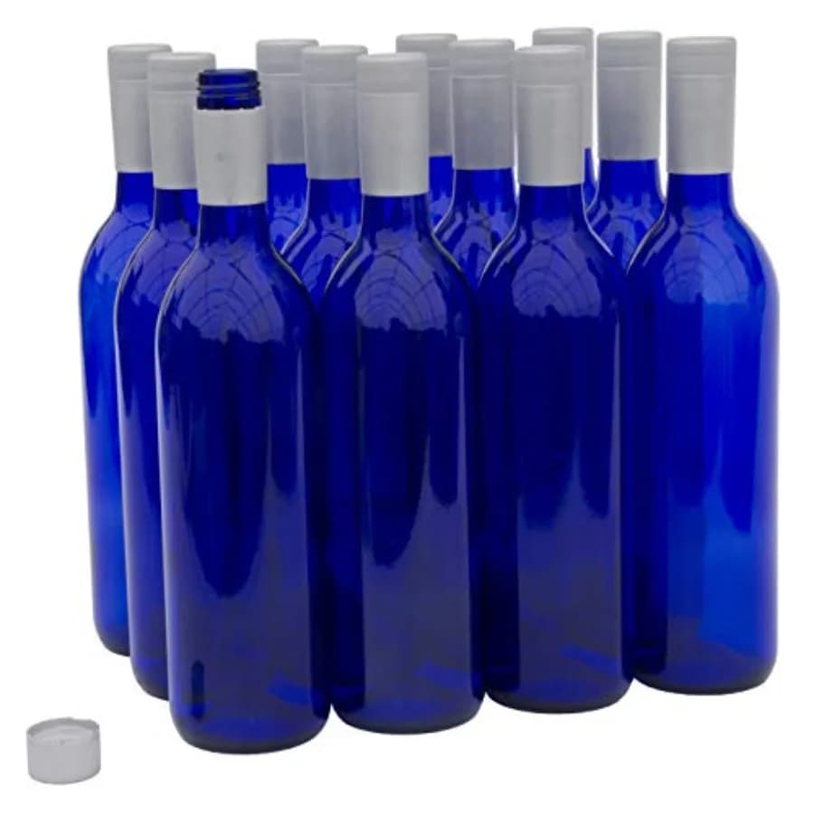 W5-CB-TNS-SV Bottiglie di Vino Bordeaux in Vetro da 750ml con Capsule Twist-N-Seal - Confezione da 12