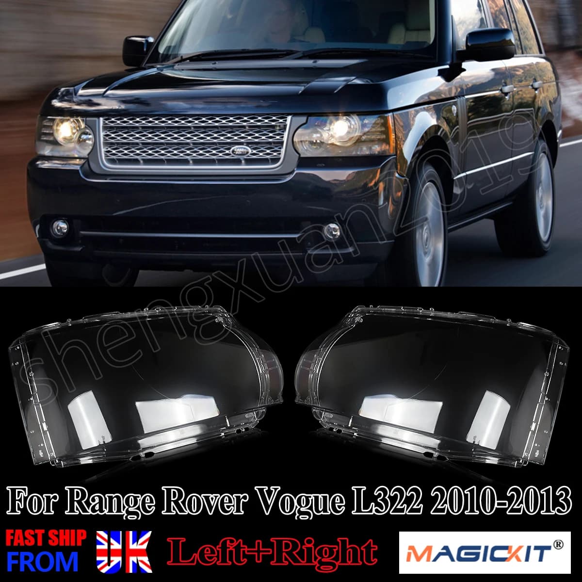 For Land Rover Range Rover Headlamp Cover Shell HSE Base Sport 2010-2013 Vogue L322 Head Light Lampshade Pair Headlight Lens