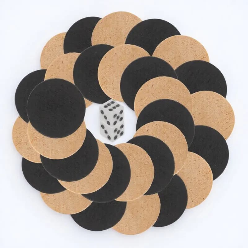 Set di Pezzi per Backgammon in Legno Naturale, Dadi Rotondi, Set di Scacchi, Prestazioni Stabili, Accessori Portatili per Giochi da Tavolo, Regalo per Amanti degli Scacchi
