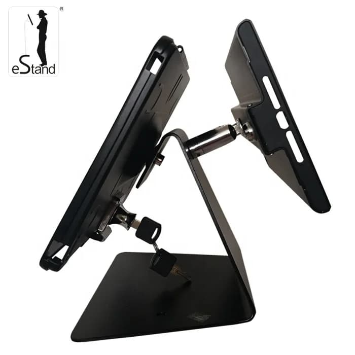 Vendita calda EStand 24012NM ristorante contatore pagamento chiosco tablet supporto per iPad doppio dispositivo antifurto