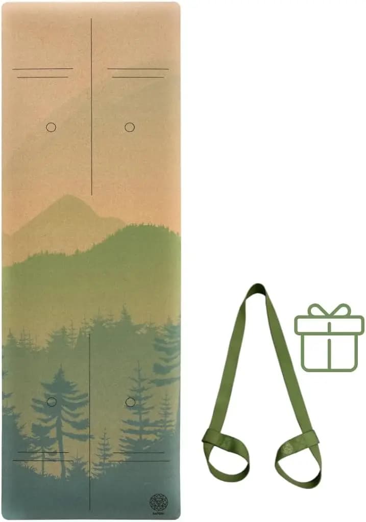 Tappetino Yoga Extra Large in Sughero con Base in Gomma Naturale, Antiscivolo, Ecologico e Resistente al Sudore per un Comfort Superiore