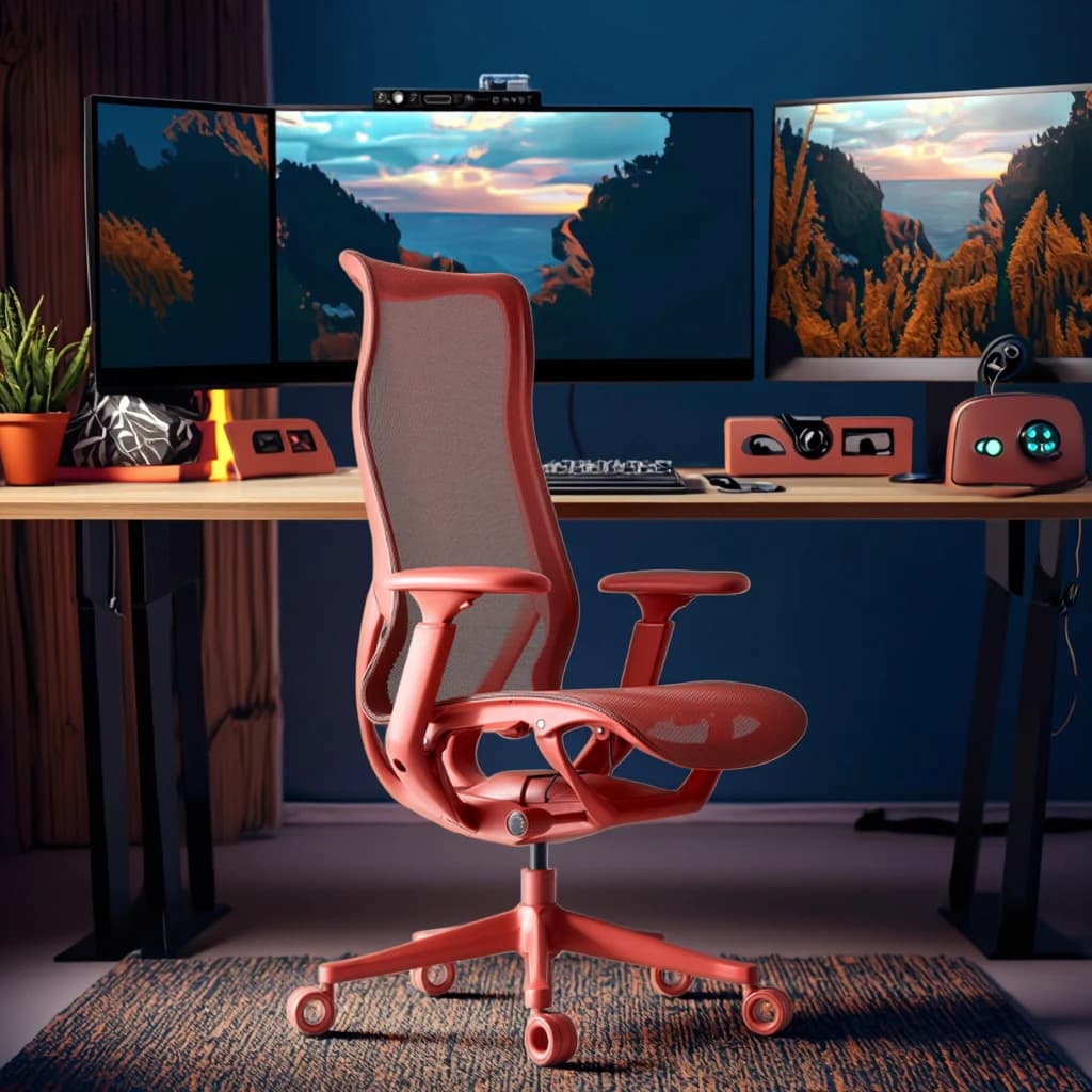 Sedia da Ufficio Ergonomica Moderna in Rete, Sedia da Gaming con Schienale Alto Regolabile in Altezza, Telaio in Plastica con Schienale Diviso
