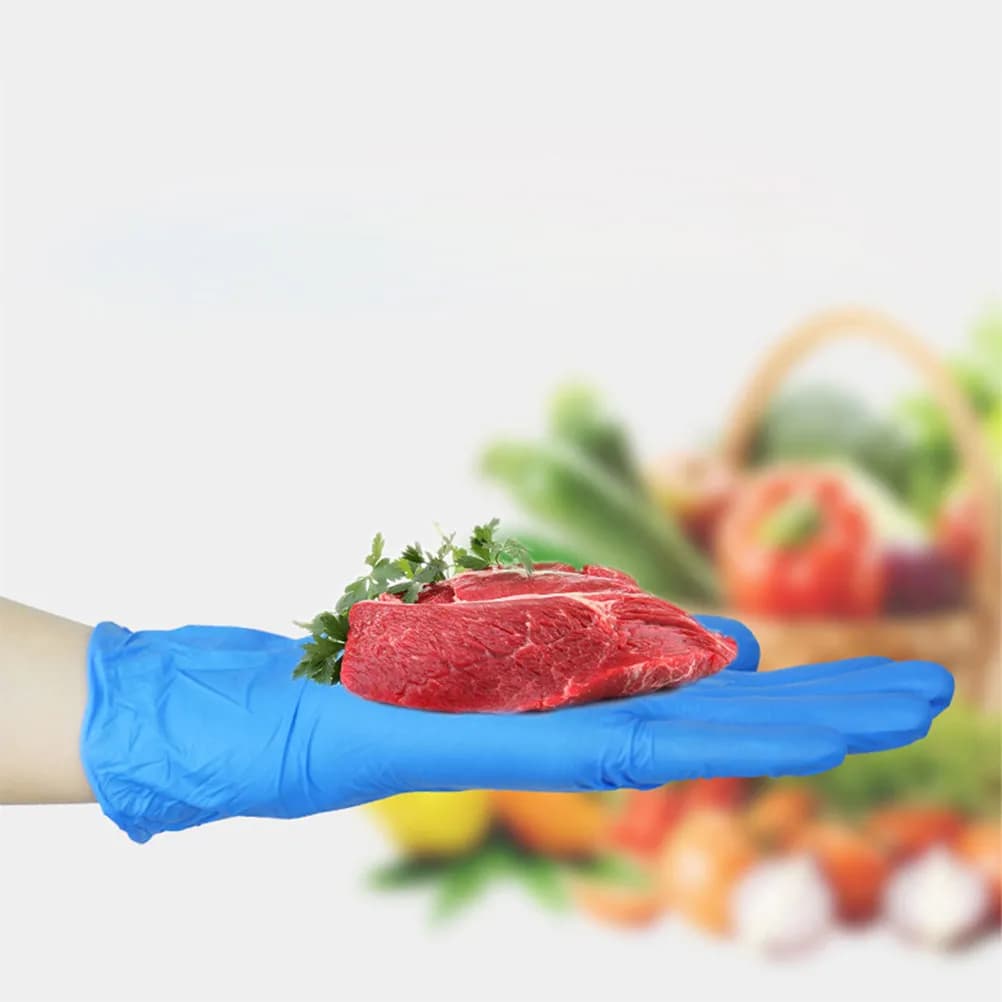 Guanti monouso in nitrile da 50 pezzi, colore blu cielo, impermeabili, resistenti all'olio, guanti di protezione per tatuaggi, giardinaggio, carpenteria