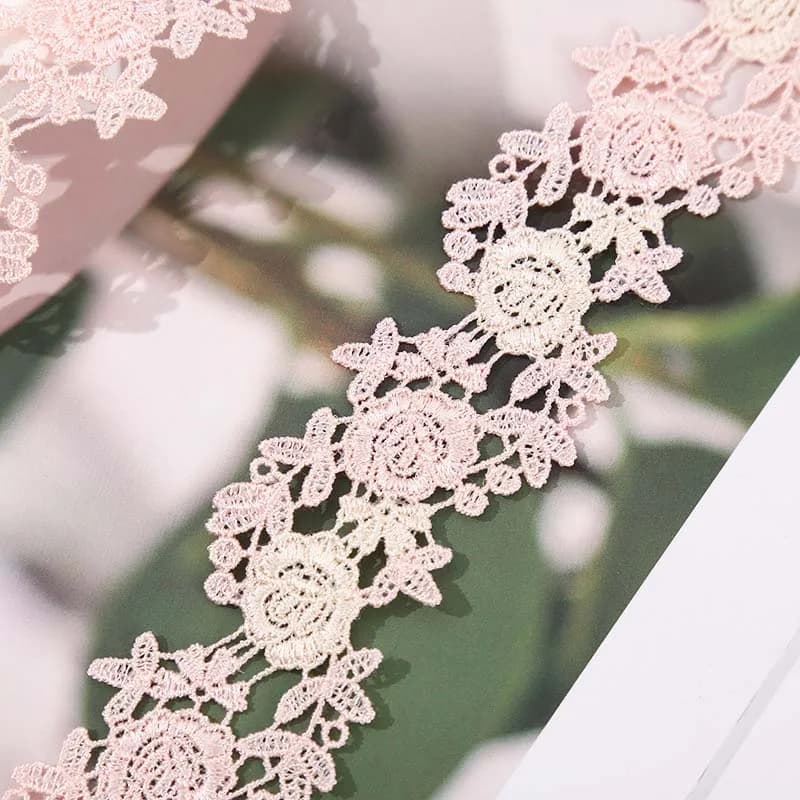1Lot/30Yds Pink Flower Venise Diy Venice Lace Clothing Garments Accessories Of Various Garment,Bra.Underwear