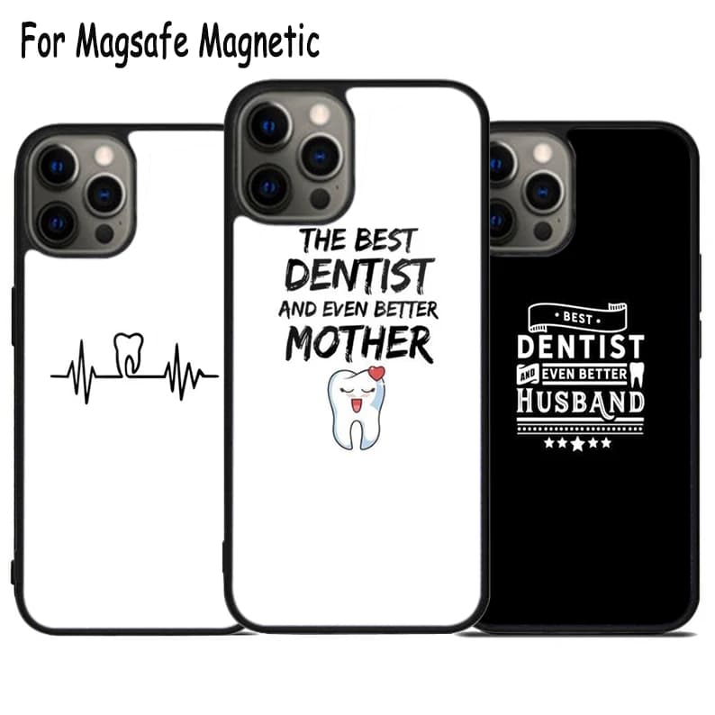 Custodia per telefono con ricarica wireless I love my Dentist per iPhone 17 Air 15 16 16e 14 13 11 12 Pro Max Plus, cover magnetica Magsafe con paraurti