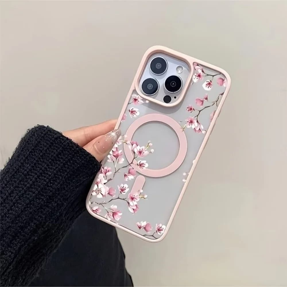 Cover per iPhone con motivo floreale per iPhone 17 16 15 14 13 12 11 Pro XS Max XR Plus Mini 17e 16e Air X, compatibile con ricarica wireless MagSafe