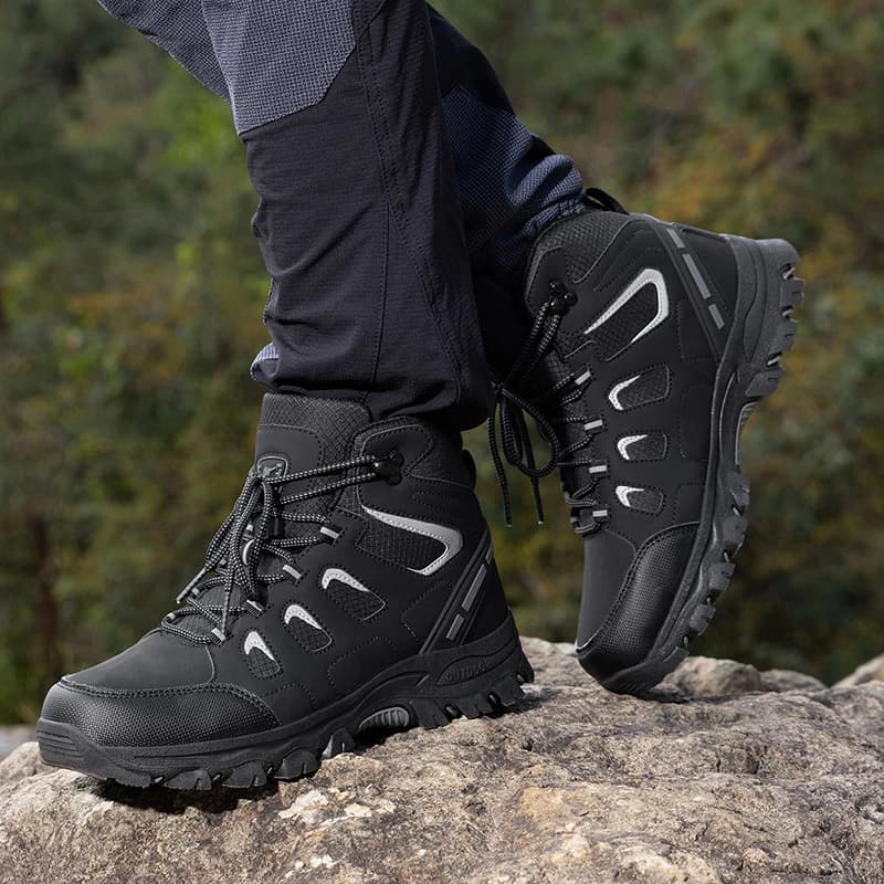 ELUVA Scarponi da Trekking invernali da Uomo Scarponi da Neve Termici Impermeabili Antiscivolo Leggeri Scarpe da Passeggio per Esterni Caldo Comfort per Uomo