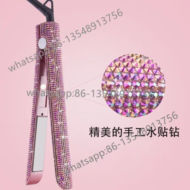 Piastra per capelli stecca piastra diamantata piastra per capelli per styling domestico ferro arricciacapelli a doppio scopo