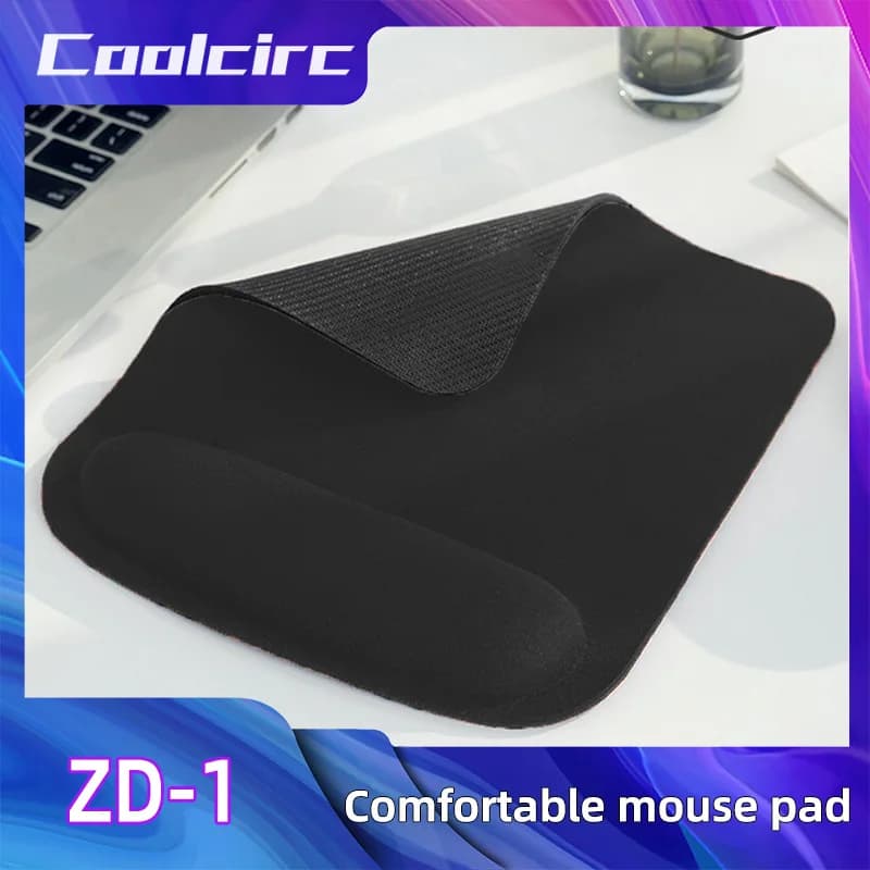 Tappetino per mouse nero Coolcirc, grande tappetino da polso in EVA antiscivolo per apprendimento e ufficio